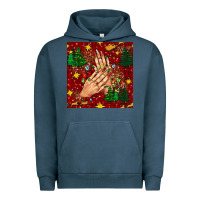 Pigment Midnight Navy christmas nails and trees with leopard and plaid seamless pattern bbs Urban Hoodie - BundleAndBundleShop