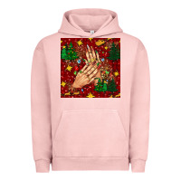 Pigment Salmon christmas nails and trees with leopard and plaid seamless pattern bbs Urban Hoodie - BundleAndBundleShop