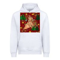White christmas nails and trees with leopard and plaid seamless pattern bbs Urban Hoodie - BundleAndBundleShop