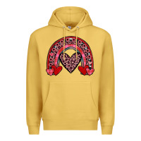 Antique Gold valentines heart rainbow Premium Hoodie - JahusDesignShop