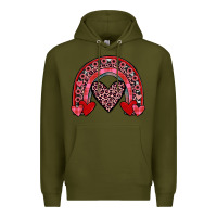 Army Green valentines heart rainbow Premium Hoodie - JahusDesignShop