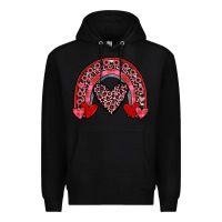 Black valentines heart rainbow Premium Hoodie - JahusDesignShop