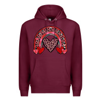 Burgundy valentines heart rainbow Premium Hoodie - JahusDesignShop