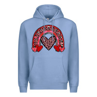 Colony Blue valentines heart rainbow Premium Hoodie - JahusDesignShop
