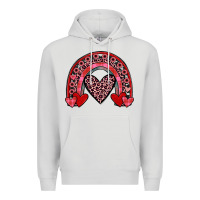Dove Grey valentines heart rainbow Premium Hoodie - JahusDesignShop