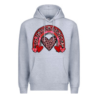 Heather Grey valentines heart rainbow Premium Hoodie - JahusDesignShop