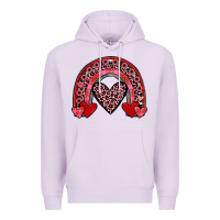 Lilac valentines heart rainbow Premium Hoodie - JahusDesignShop