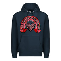 Navy valentines heart rainbow Premium Hoodie - JahusDesignShop