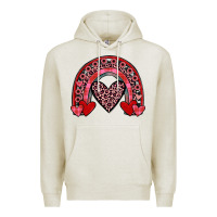 Oatmeal Heather valentines heart rainbow Premium Hoodie - JahusDesignShop