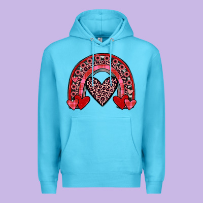 Valentines Heart Rainbow Premium Hoodie Designed By Jahusdesignshop