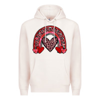 Pale Pink valentines heart rainbow Premium Hoodie - JahusDesignShop