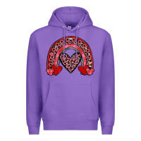 Purple valentines heart rainbow Premium Hoodie - JahusDesignShop