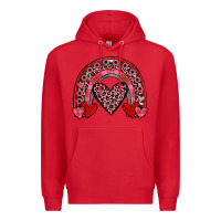 Red valentines heart rainbow Premium Hoodie - JahusDesignShop