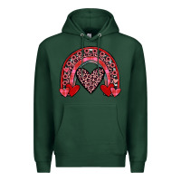 Sports Green valentines heart rainbow Premium Hoodie - JahusDesignShop