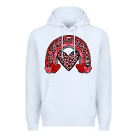 White valentines heart rainbow Premium Hoodie - JahusDesignShop