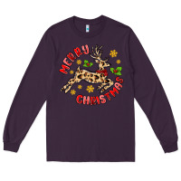 Plum merry christmas deer Long Sleeve Tee - MaliasSmallBusiness
