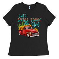 Black just a small town girl with car Ladies Tee - HRA Design Shop
