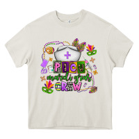 Cream picu mardi gras crew Heavy Core Tee - AdoDesignShop
