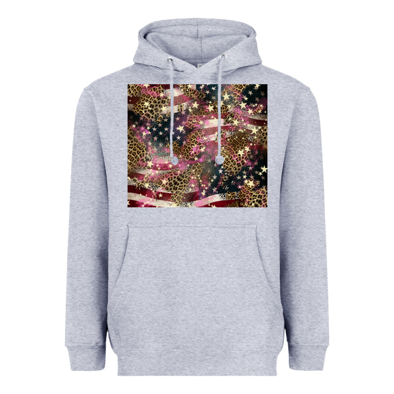American Flag Leopard Pinktumbler Heavyweight Hoodie by HowdyJamesFarm | Teevron