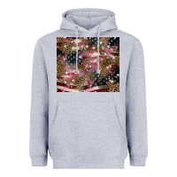 Heather Grey American flag leopard pinktumbler Heavyweight Hoodie - HowdyJamesFarm
