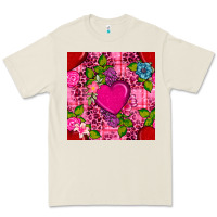 Bone valentines day flower heart with leopard seamless pattern Premium Tee - BundleAndBundleShop