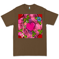 Cacao valentines day flower heart with leopard seamless pattern Premium Tee - BundleAndBundleShop