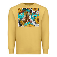 Antique Gold cowhide aztec horse Premium Sweatshirt - TumblerDesignByShophia