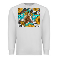 Dove Grey cowhide aztec horse Premium Sweatshirt - TumblerDesignByShophia