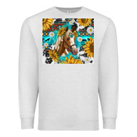 Oatmeal Heather cowhide aztec horse Premium Sweatshirt - TumblerDesignByShophia