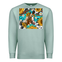 Seafoam cowhide aztec horse Premium Sweatshirt - TumblerDesignByShophia