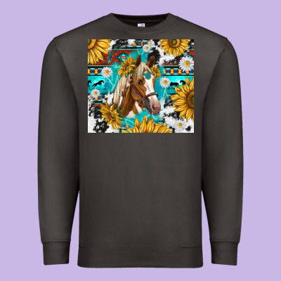 Cowhide Aztec Horse Premium Sweatshirt Designed By Tumblerdesignbyshophia