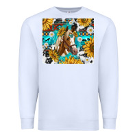 White cowhide aztec horse Premium Sweatshirt - TumblerDesignByShophia