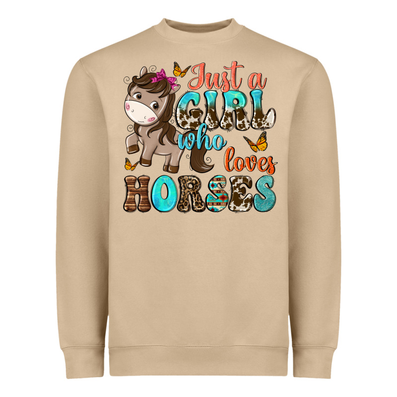 Just A Girl Who Loves Horses Heavyweight Sweatshirt by NancyCooperArtShop | Teevron