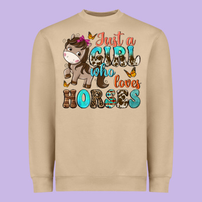 Just A Girl Who Loves Horses Heavyweight Sweatshirt Designed By Nancycooperartshop