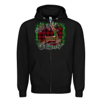 Black Merry Christmas Deer Zipper Hoodie - Bettercallsaul