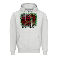 Dove Grey Merry Christmas Deer Zipper Hoodie - Bettercallsaul