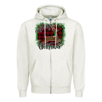 Oatmeal Heather Merry Christmas Deer Zipper Hoodie - Bettercallsaul
