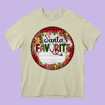 Custom Name Santas Favorite Nurse Heavy Core Tee Designed By Adodesignshop