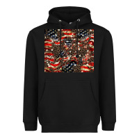Black American flag leopard tumbler Heavyweight Hoodie - HowdyJamesFarm