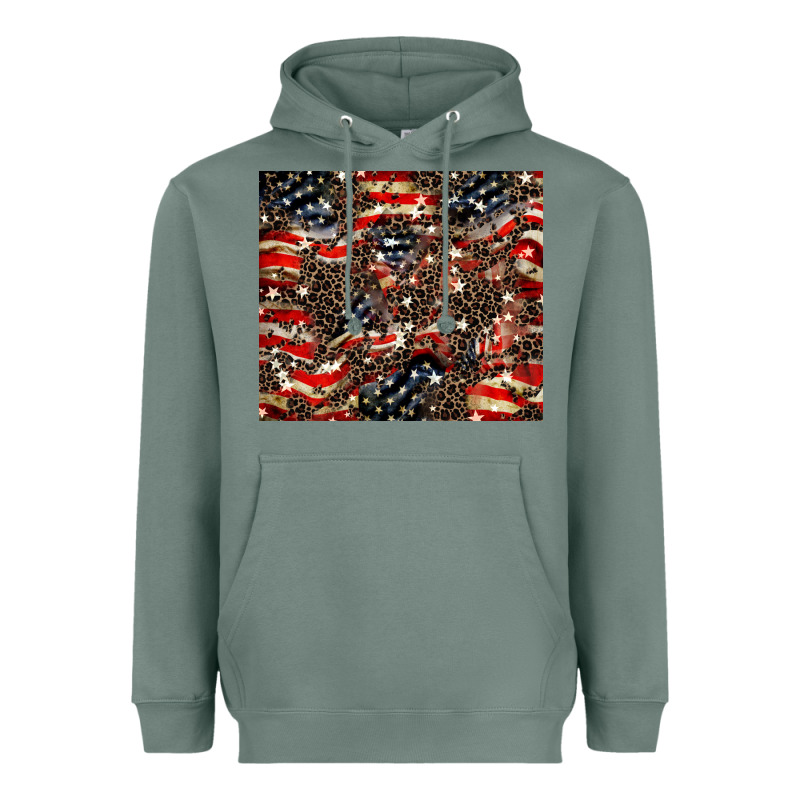 American Flag Leopard Tumbler Heavyweight Hoodie by HowdyJamesFarm | Teevron
