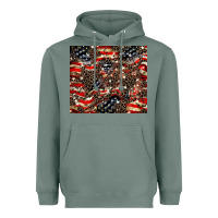 Sage American flag leopard tumbler Heavyweight Hoodie - HowdyJamesFarm