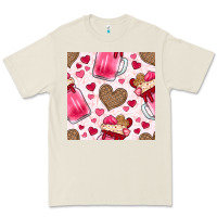 Bone valentines day milkshake seamless pattern Premium Tee - BundleAndBundleShop