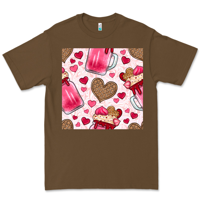 Valentines Day Milkshake Seamless Pattern Premium Tee by BundleAndBundleShop | Teevron