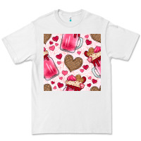 White valentines day milkshake seamless pattern Premium Tee - BundleAndBundleShop