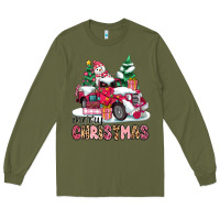 Army Green pink merry christmas Long Sleeve Tee - MaliasSmallBusiness