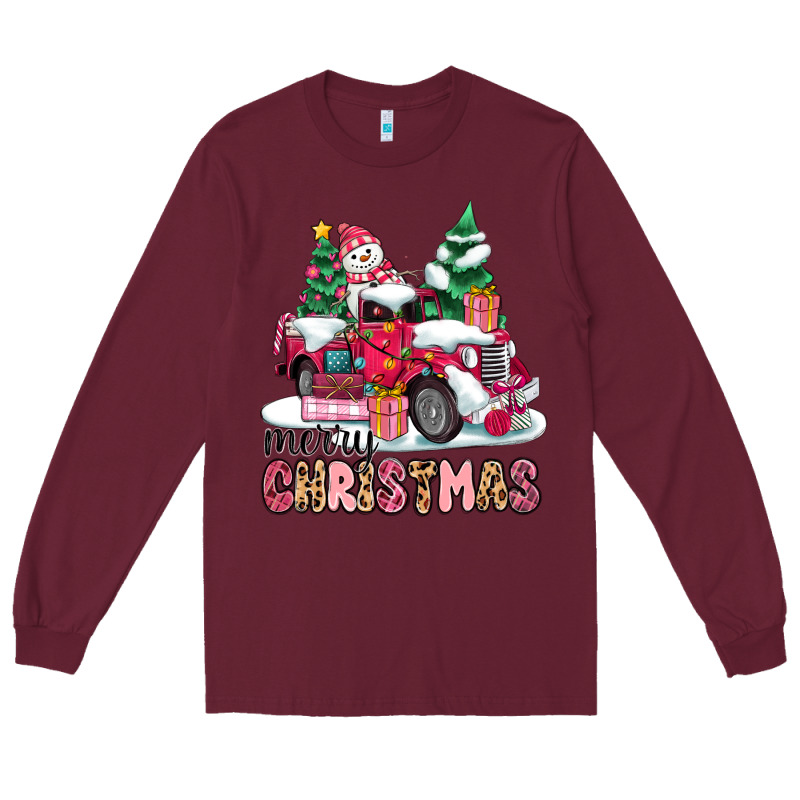 Pink Merry Christmas Long Sleeve Tee by MaliasSmallBusiness | Teevron