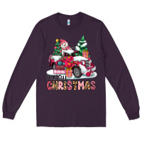 Plum pink merry christmas Long Sleeve Tee - MaliasSmallBusiness