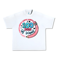 White happy 100 days of school Urban Heavy Tee - MaliasSmallBusiness