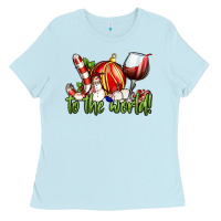 Baby Blue joy to the world christmas wine Ladies Tee - FaDigitalArtStudio