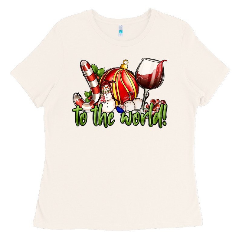 Joy To The World Christmas Wine Ladies Tee by FaDigitalArtStudio | Teevron